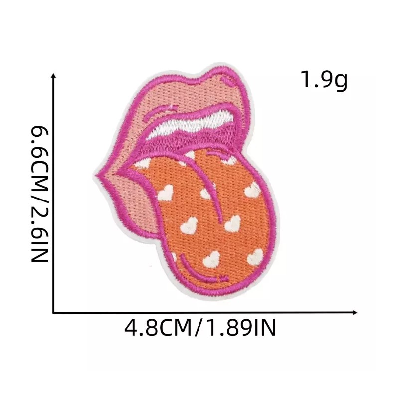 Unbranded ROLLING STONES - HEART TONGUE & LIPS - Embroidered