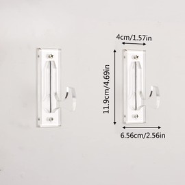 WANLIAN Sword Wall Mount Acrylic Wall Mounted Hook Samurai Sword Stand Display Stand Support All Swords Blak(1 pairs) (Clear)