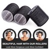 KHEERANA 10 Self Grip Black Hair Rollers Medium Curlers For