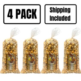 Gold Dust Kettle Corn | Miner’s Mix | Cheddar and Caramel Popcorn | Sweet and Salty | Cheese and Caramel Popcorn Mix | Popped Popcorn Snack Bag | Non GMO | Made in Nebraska | 7 oz Bag | 4 Pack