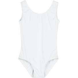 danswan Tank Sleeveless Leotards for Girls Toddler Kids Dance Ballet Gymnastic Bodysuit Outfit Leotard (6-7 Years, White)