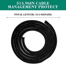 13mm 8 Meters Cord Protector Wire Loom Tubing Cable Sleeve-Braided Cable Management System for TV, Computer, Home Theater, Office, Protect Cords from Pets, Black