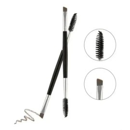 Brocha Doble Para Ceja Cepillo Pestañas 2 Cabezas Maquillaje                                                                                          