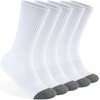 Monxiery Mens 100% Cotton Cushioned Crew Socks, Athletic Performance Moisture