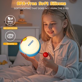 Night Light For Kids, Nightstand Lamp for kids, Smart Tap Control 3 Dimmable Soft Lighting, USB Recharge, Sense of Security Sleeping for Kids Bedroom, Nursery Nightlights, Cute Gifts for Girls & Boys
