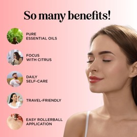 Uplift Essential Oil Roll On - Aromatherapy Essential Oil Roller with Lavender and Citrus Calming Essential Oils - Happy and Relaxing Essential Oil Blend with Orange Lemon & Grapefruit (3 Pack)