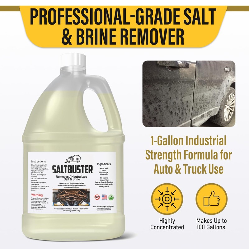 woolwax SALTBUSTER Salt & Brine Remover/Neutralizer for Auto & Trucks,