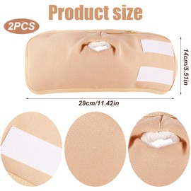 2pcs Castor Oil Packs Organic Cotton for Hands, Reusable Hand Castor Oil Wrap Adjustable Castor Oil Pads Prevent Leakage (Khaki)