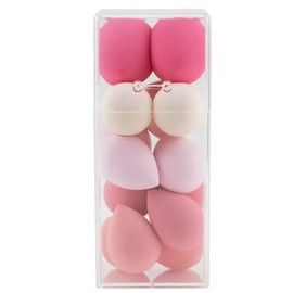 Esponjas para Maquillaje, Set de 14 Piezas, Multicolor Rosa Forma de Gota con Organizador Transparente
