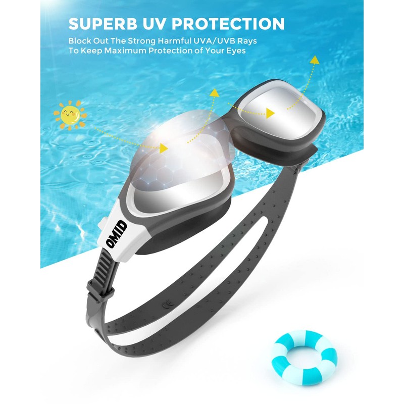 OMID Kids Swim Goggles, P2mini Polarized Swimming Goggles Comfortable for