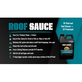 Bling Sauce Roof Sauce, 2-in-1 RV Roof and Seal Cleaner Plus UV Protectant, 64 oz.