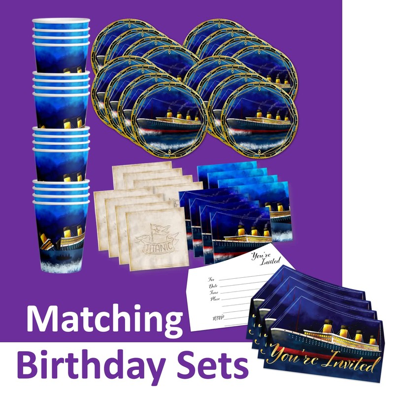Titanic Birthday Party Invitations & Envelopes Value Pack (20 Count)