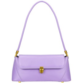 Farcauo Small women's shoulder bag, vintage brown handbag, y2k shoulder bag, small PU leather clutch bag, purple crossbody bag