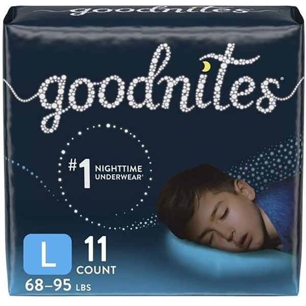 GoodNites Nighttime Bedwetting Underwear Boys' L 6895 lb. Ct, White, 11 Count