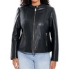 Women's Faux Leather Jacket Plus Size Moto Biker Pu Zip