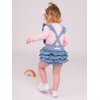 RuffleButts Light Wash Flutter Overall Romper - 6-12m