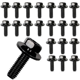 ALLGOOD Body Bolts M6-1.0 x 20mm Long- 10mm Hex- 17mm Washer- 20 Bolts Compatible with Honda