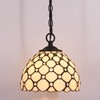 Small Tiffany Pendant Light Stained Glass Plug in Hanging Lamp