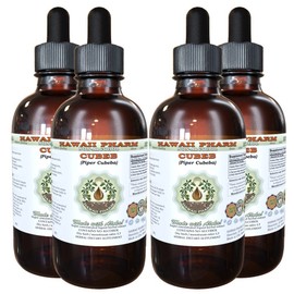 Cubeb Alcohol-Free Liquid Extract, Cubeb (Piper Cubeba) Dried Fruit Glycerite Hawaii Pharm Natural Herbal Supplement 4x4 oz