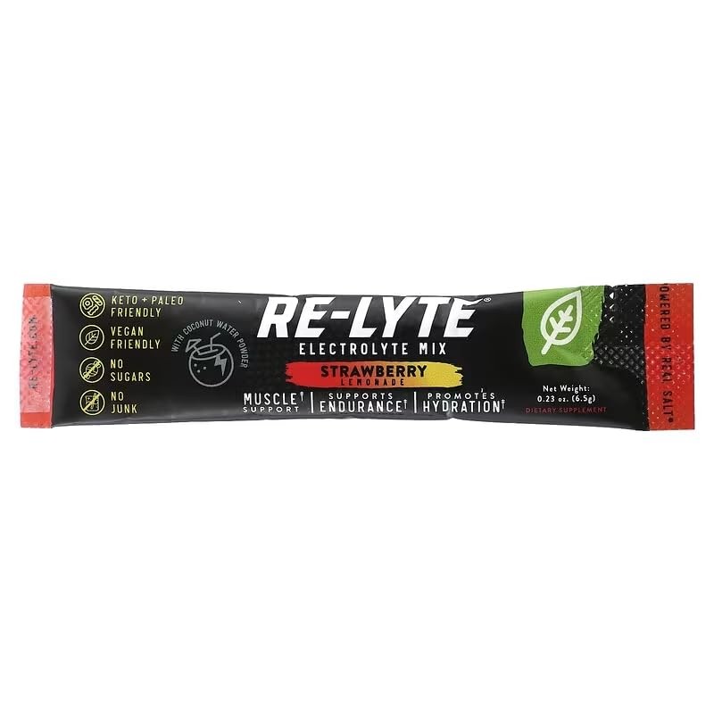 RELYTE Re-Lyte Electrolyte Drink Mix Strawberry Lemonade 15 Servings Packets