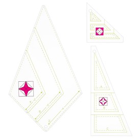 WEBEEDY Arylic Quilting Template Set 3 Sizes Kite Shape Acrylic Sashiko Stencils for Hand Quilting and Embroidery,Transparent Quilt Templates for Patchwork Sewing DIY Crafts Supplies