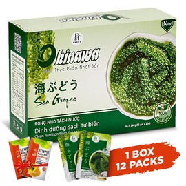 NAMISO OKINAWA Organic Sea Grapes,Organic Seaweed, Umibudo, Green Caviar, Dehyrated lato, Seagrapes , Superfood - Enhance Health, Boosting Immune Systems (8.5 Oz (pack of 12))