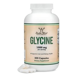 Double Wood Supplements Suplemento De Glicina 300 Cáp Sabor Sin Sabor Suplemento De Glicina Aminoácido Para Apoyo De Calidad Del Sueño ayuda a reducir los niveles de fatiga al día siguiente