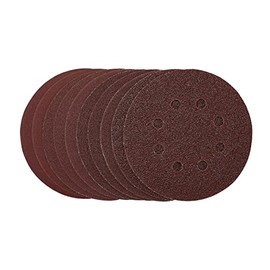 Draper 54759 Sanding Discs, 125mm, Hook & Loop, Assorted Grit - 40G, 80G, 120G, 240G (Pack of 10)
