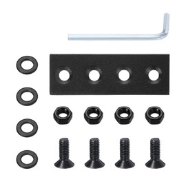 sourcing map Barn Door Hardware Track Connector Sliding Barn Door Splicing Plate Fastener for Sliding Barn Door Track, TV Wall Hanger, Closet Door, Black