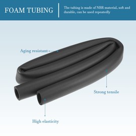 QUARKZMAN Foam Handle Hose, Flexible, Non-Slip, 25 mm x 35 mm, 1 m for Furniture and Industry and Electronic Devices, Black