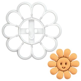 BAKERLOGY Happy Daisy Cookie Cutter - Detailed Cookie Cutter Design for Baking and Crafting, Ideal for Fondant, Dough, Clay
