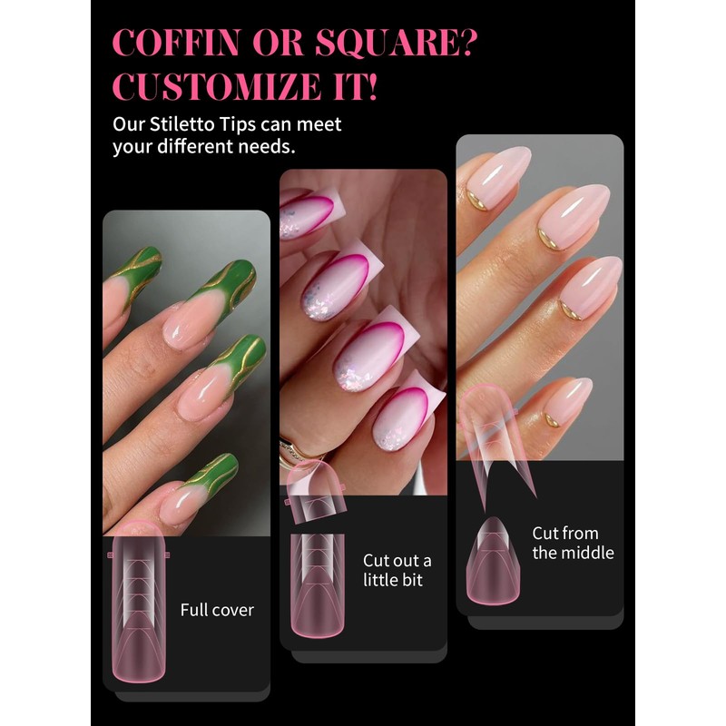 EBANKU 120 PCS Pink Matte Round Curved Dual Nail Forms
