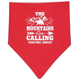 inktastic Pigeon Forge Tennessee the Mountains Are Calling Baby Bandana Bib Red and White 3b219