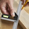 Pack of 2 Square Angle Ruler, Adjustable Stainless Steel Protractor,