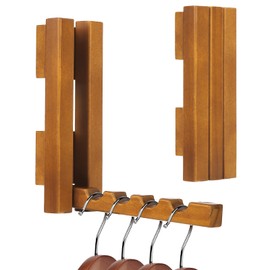 Wood Wall Mounted Clothes Drying Rack, Small Spaces Foldable Clothes Wall Hanging Racks, Wooden Folding Clotheses Hanger Racks for Apartments Closet Balconies Laundry Room, Bedroom, Living Room
