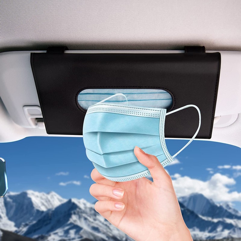 Car Tissue Case Tissue Cover Tissue Box Sun Visor Mount