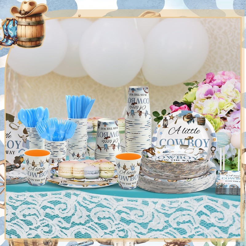 Dandat 350 Pcs Baby Shower Plates Set Baby Shower Party