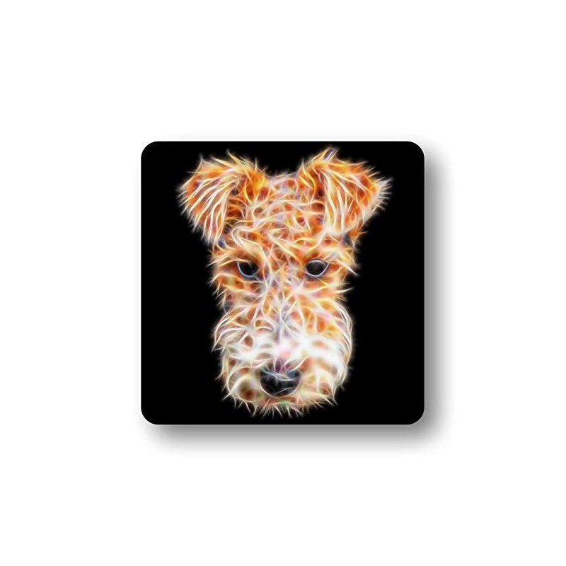 Fractal Artworks Fox Terrier Coaster with Fractal Art Design #1-1.