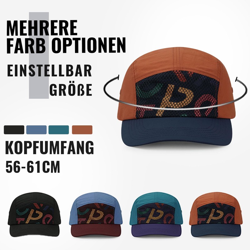 CLAPE Baseball Cap Men's Women's 5 Panel Cap Lightweight Quick