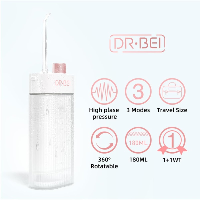 Cordless Water flosser Teeth Cleaner, Portable Rechargeable Dental Oral Irrigator