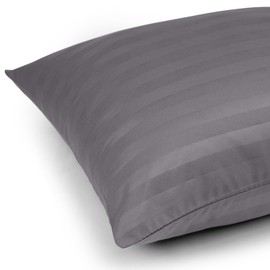 Moonlight Bedding Pillow cases 2 pack - Grey Stripe 48x74cm Luxury Pillowcase 100% Microfiber Hotel Quality Pillow Cover - Super Soft and Breathable Pillow Case