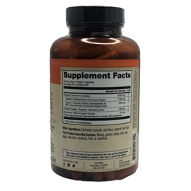 5.28x2.83x2.76 Inches Organic Turmeric Curcumin 2250mg 95% curcuminoids w/ Ginger Black Pepper 180 Ct