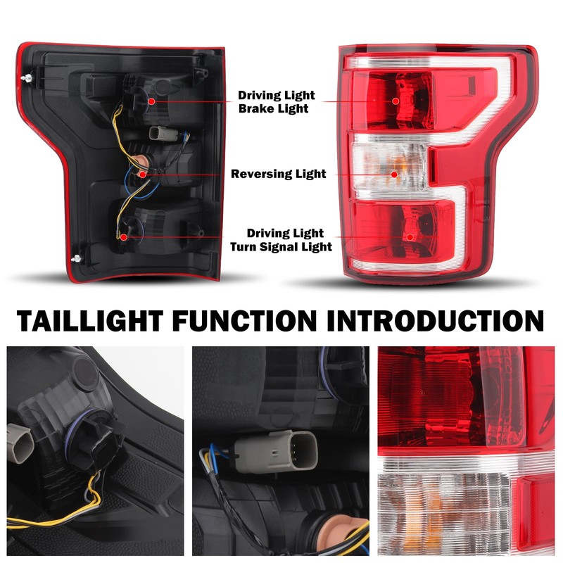 Passenger Side Tail Light Assembly Compatible with Ford F150 F-150
