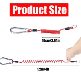 Xinghonyac Trailer Breakaway Cable, Trailer Brake Cable, RV Stainless Steel Spring Towing Coiled Wire, Coiled Brake Away Cable with Stainless Steel Carabiner for Breakaway Switch (4 Ft)