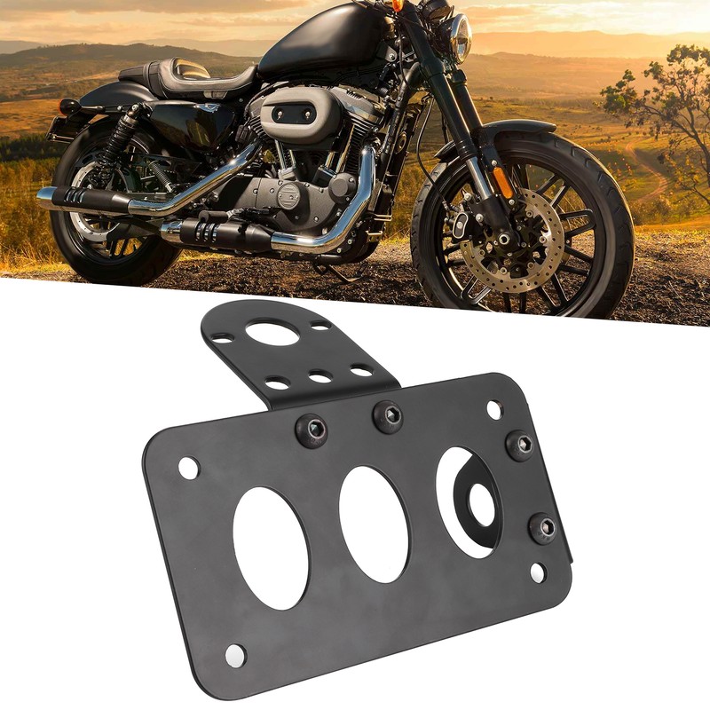 Motorcycle License Mount Plate Holder Bracket Side Mounted Tail Light