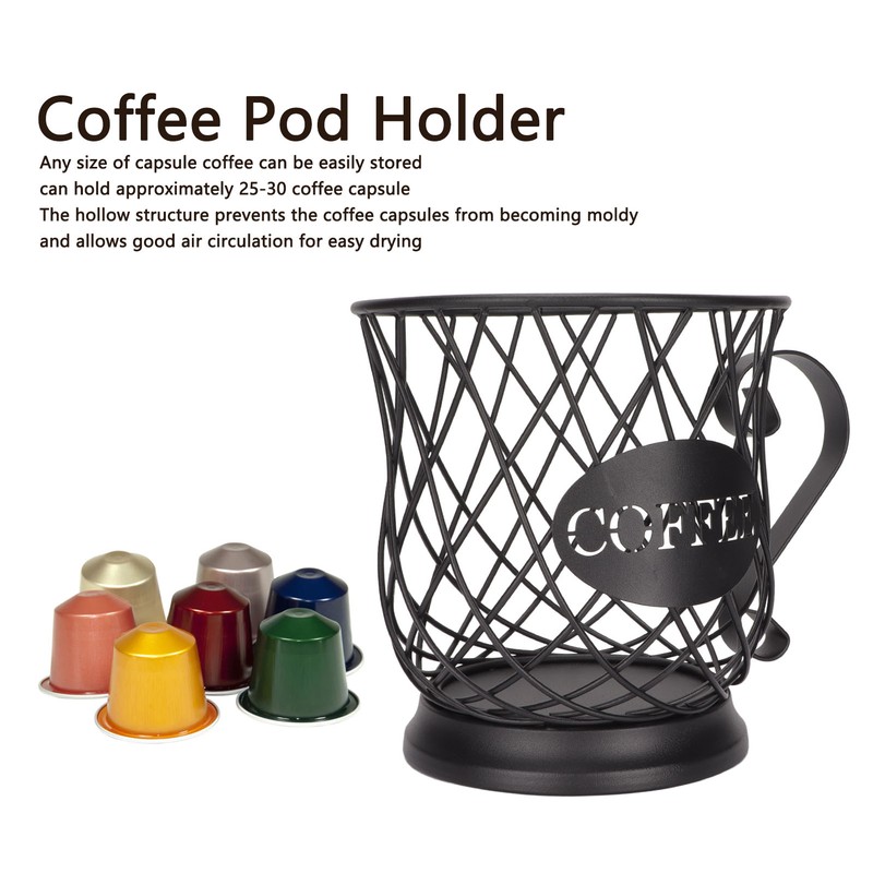 Iron Coffee Pod Holder Organizer Large Capacity Coffee Capsule Storage