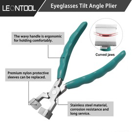 LEONTOOL 6" Glasses Frame Clamp Adjusting Pliers Eyeglasses Repairing Pliers Bracelet Bending Plier Nose Pad Arm Repair Tools Optical Hand Tool with Screwdriver Glasses Cloth and Nylon Replacement