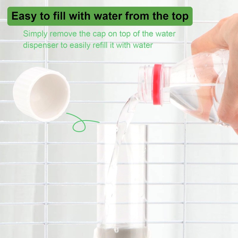 Hypeety Leak-Proof Bird Water Bottle for Cage Clear No Spill