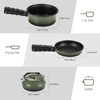 Odoland 5pcs Camping Cookware Mess Kit, Non-Stick Lightweight Pot Pan
