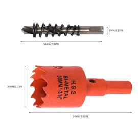 Dribotway 30mm 1-3/16 inch Hole Saw ,Bi-Metal Hole Saw with Heavy Duty Arbor ,1 Drill Bits ,1.1IN Cutting Deep , Hole Drilling Cutter for Wood ,Metal ,Plastic ,Plywood ,PVC ,Fiberboard & Thin Metal